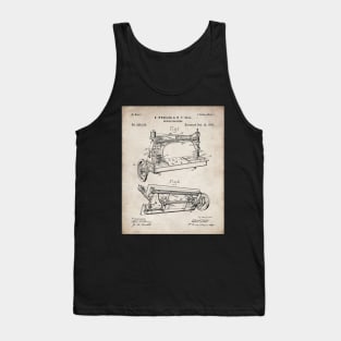 Sewing Machine Patent - Seamstress Craft Sewing Room Art - Antique Tank Top